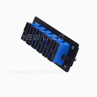 19 Inch Rack Mount Fiber Optic Patch Panel, LC SC 6/12 Port Adaptörü Plakası ve Kaydırılabilir Çekmece Kapalı