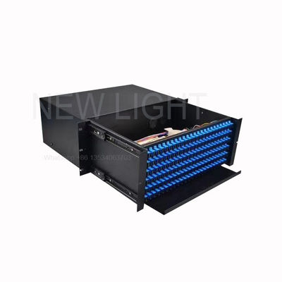 Yüksek Yoğunluklu Koparma Kablolaması için Endüstriyel 3U 144 Fiber 9/125 Tek Modlu Fiber Optik Patch Panel