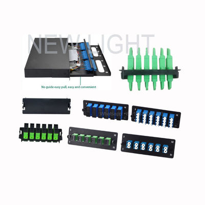 1U 2U 3U 4U LGX Fiber Optic Patch Panel, 12 Fiber Kapasitesi Rack Montage ve Kolay Erişim için Kaydırılabilir Tepsisi